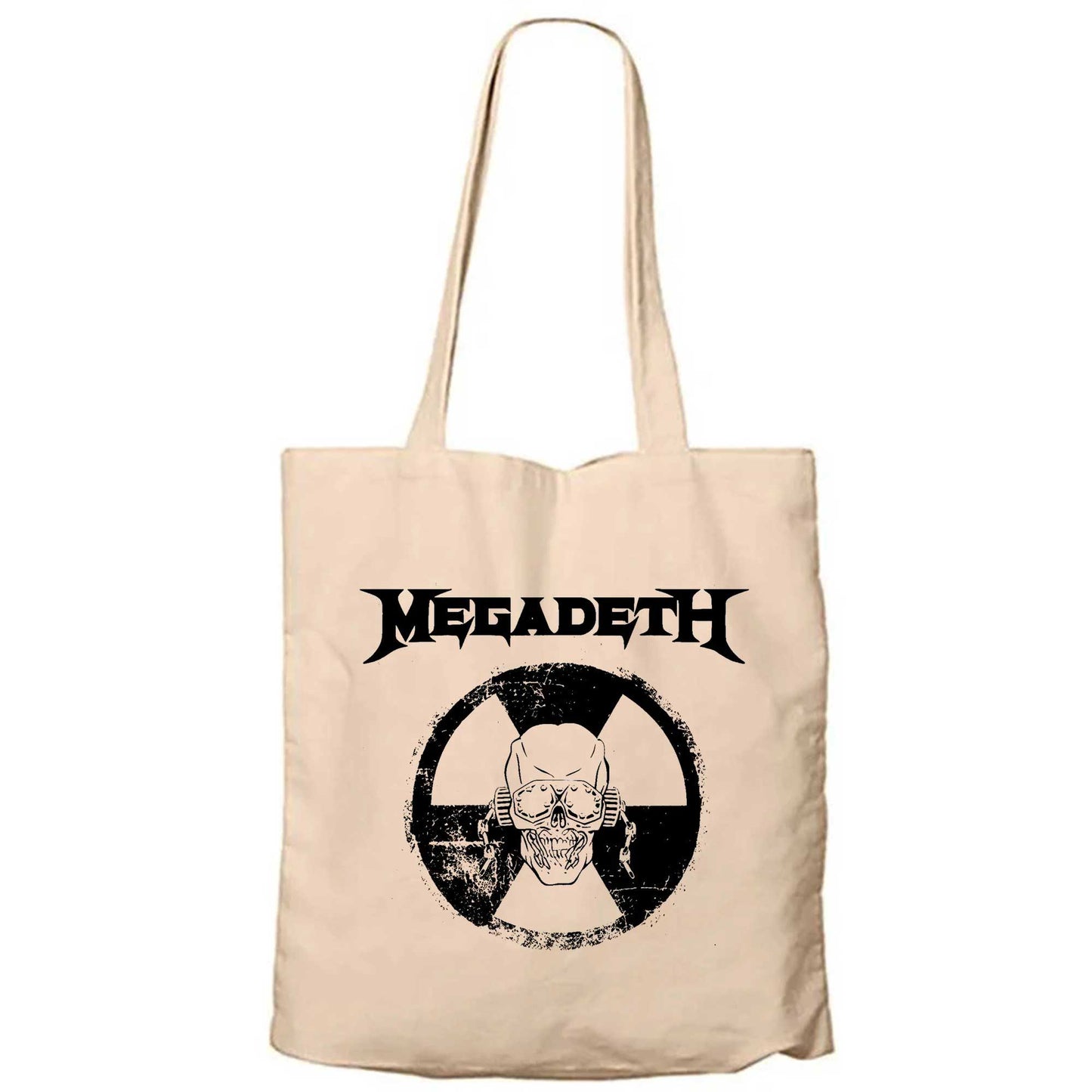 Megadeth WARNING Krem Fermuarlı Bez Çanta Gabardin