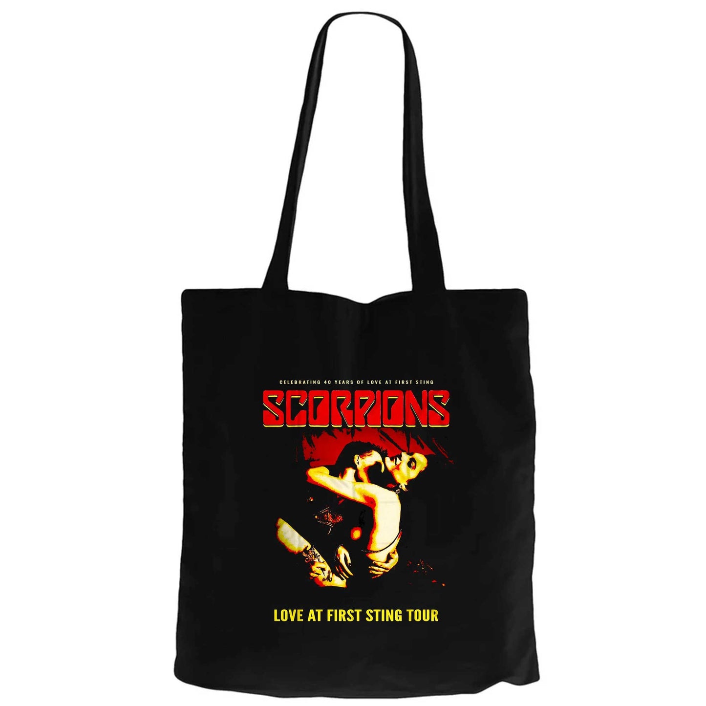 Scorpions Love At First Sting Siyah Fermuarlı Bez Çanta Gabardin