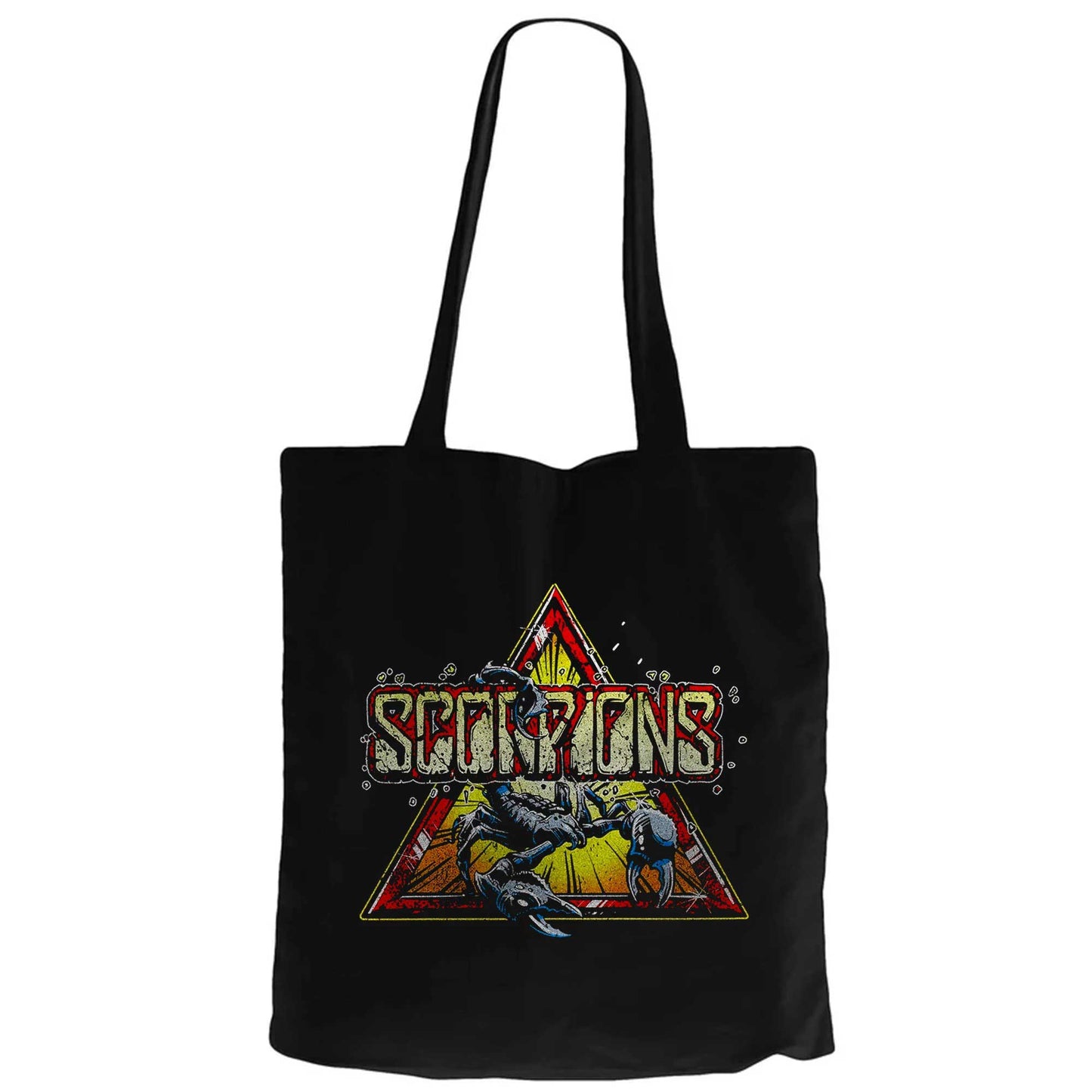 Scorpions Triangle Siyah Fermuarlı Bez Çanta Gabardin