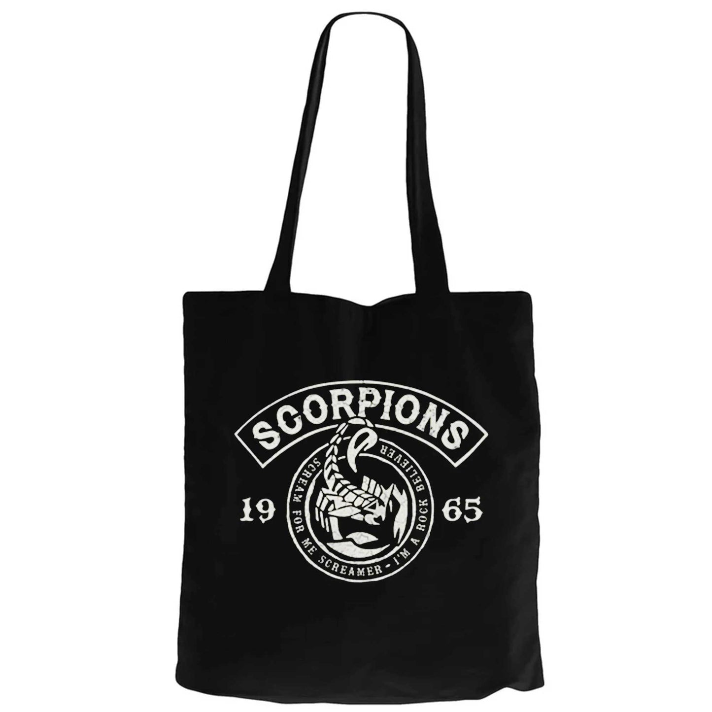Scorpions Scream For Me Siyah Fermuarlı Bez Çanta Gabardin