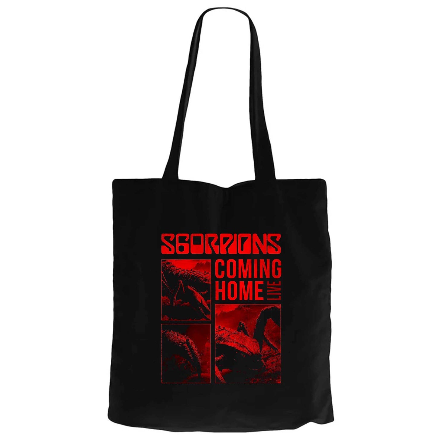 Scorpions Coming Home Siyah Fermuarlı Bez Çanta Gabardin
