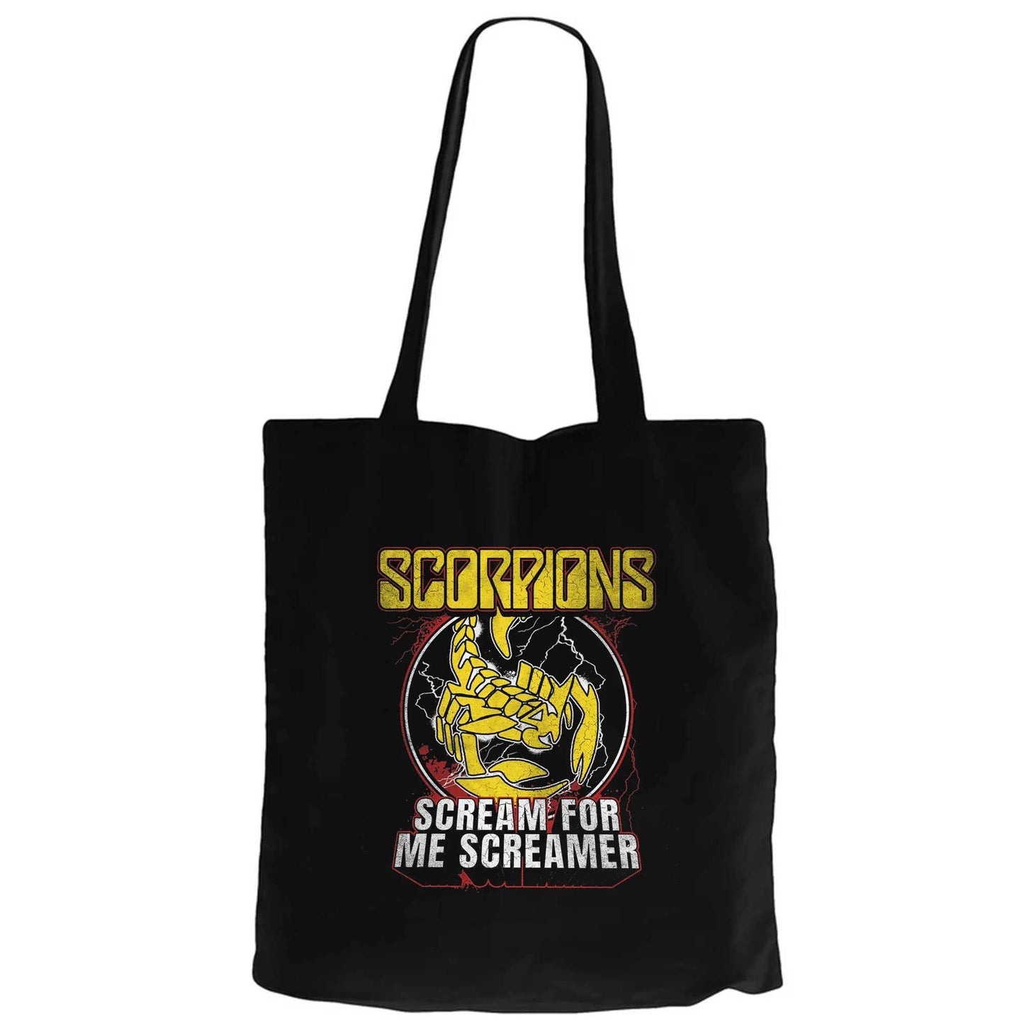 Scorpions Scream For Me Screamer Siyah Fermuarlı Bez Çanta Gabardin