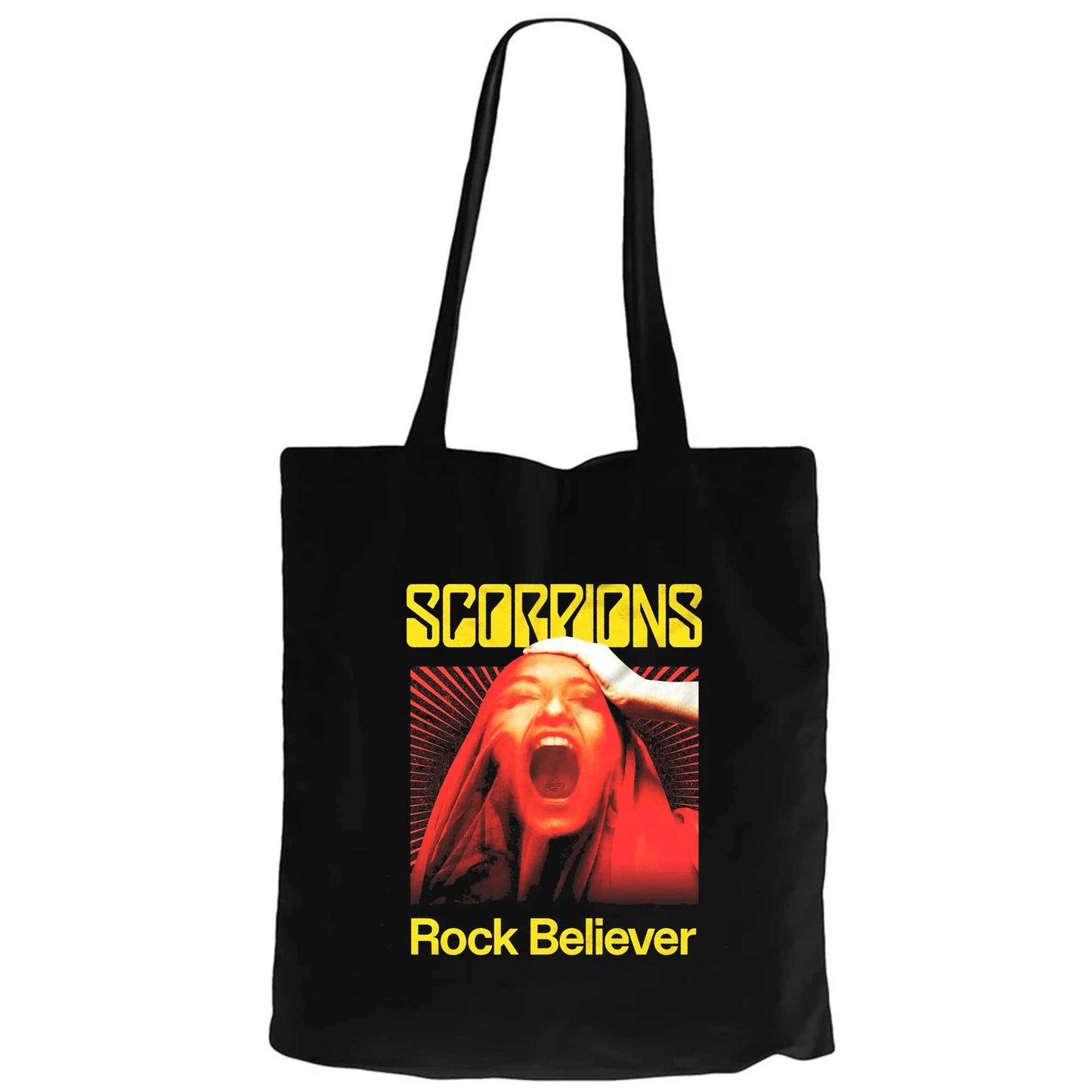 Scorpions Rock Believer Siyah Fermuarlı Bez Çanta Gabardin