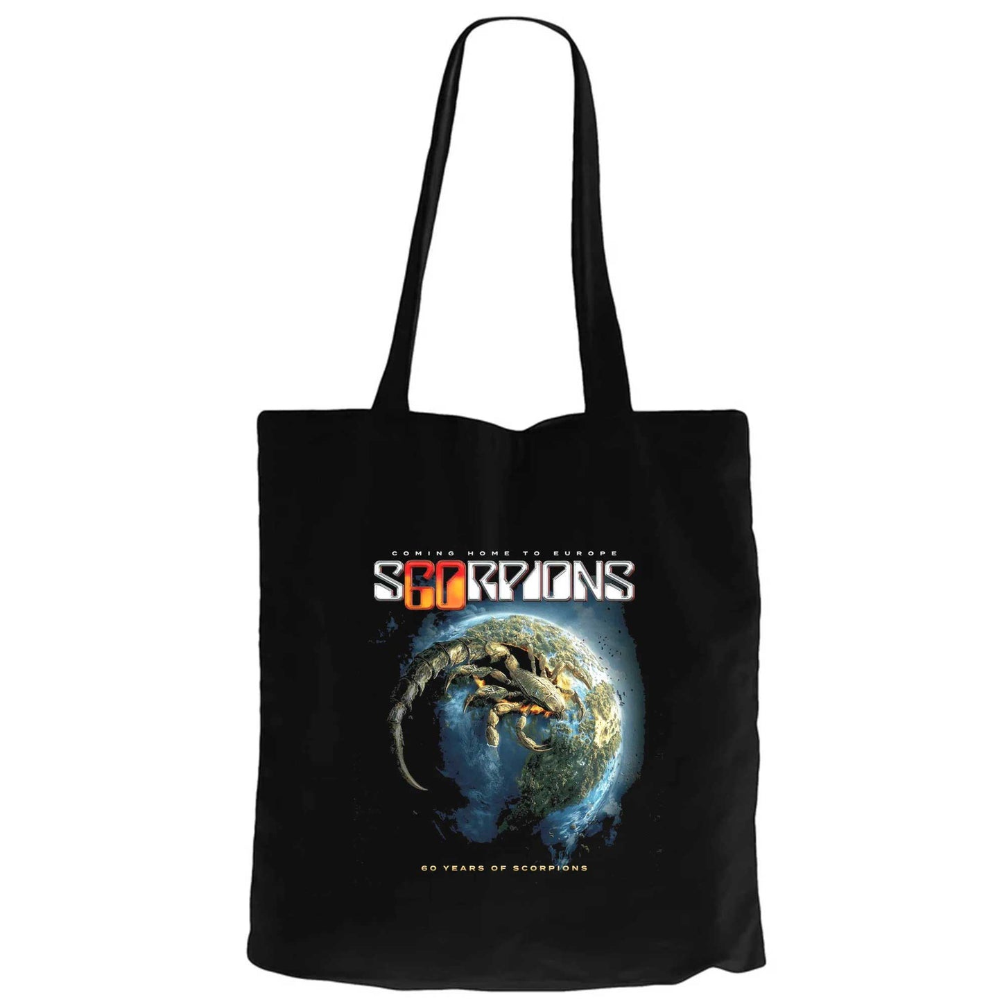 Scorpions 60 Years of Scorpions Siyah Fermuarlı Bez Çanta Gabardin