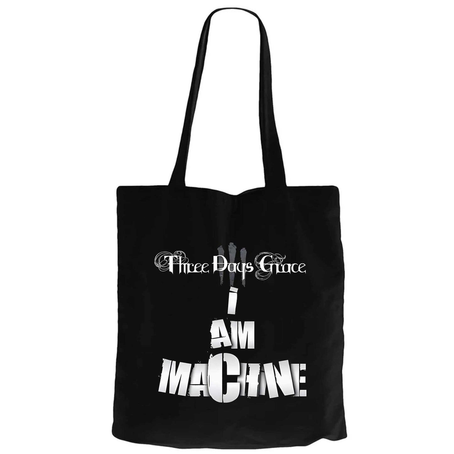 Three Days Grace I AM MACHINE Siyah Fermuarlı Bez Çanta Gabardin