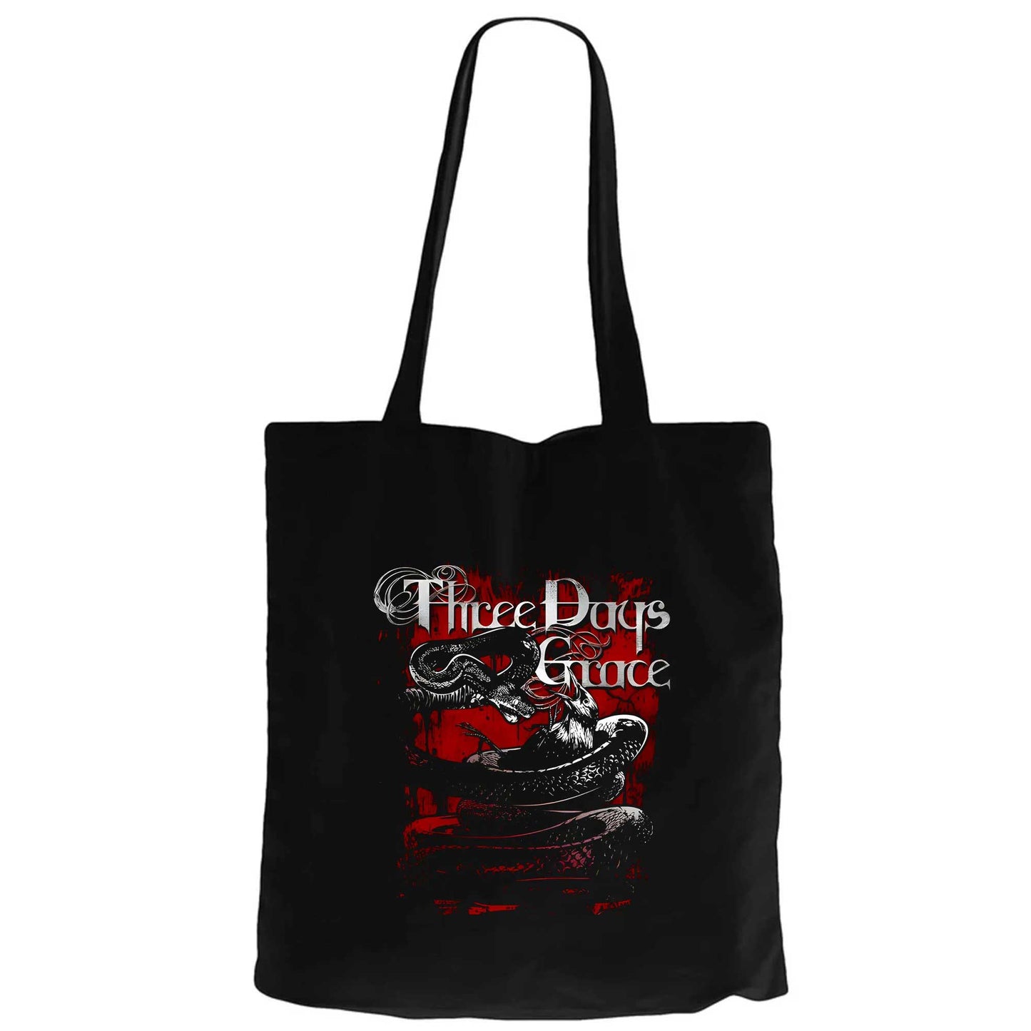 Three Days Grace Food Chain Siyah Fermuarlı Bez Çanta Gabardin