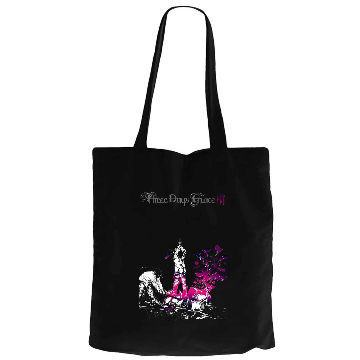 Three Days Grace Life Starts Now Siyah Fermuarlı Bez Çanta Gabardin