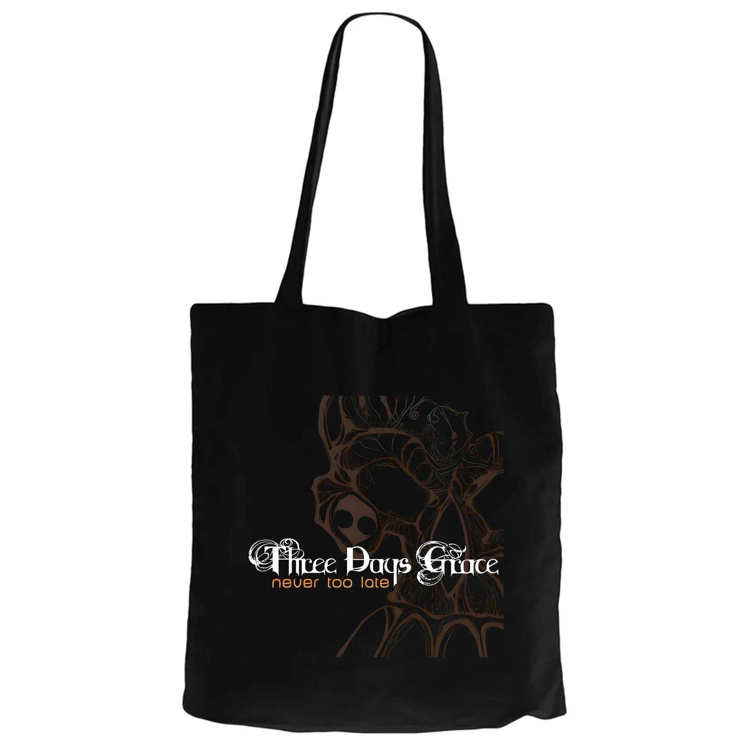 Three Days Grace Never Too Late Siyah Fermuarlı Bez Çanta Gabardin