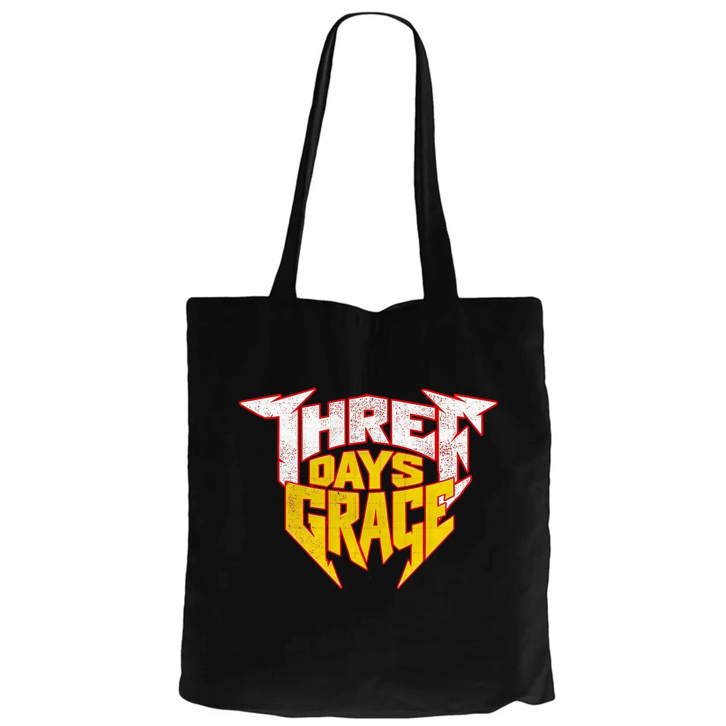 Three Days Grace Text Color Siyah Fermuarlı Bez Çanta Gabardin