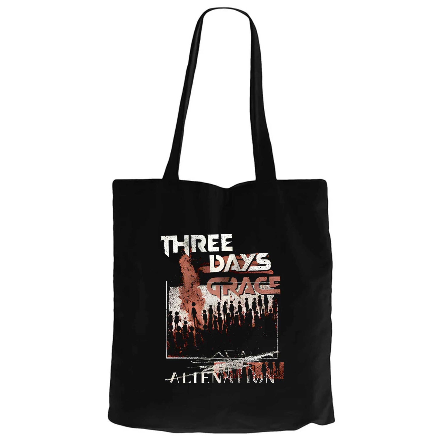 Three Days Grace Alienation Siyah Fermuarlı Bez Çanta Gabardin