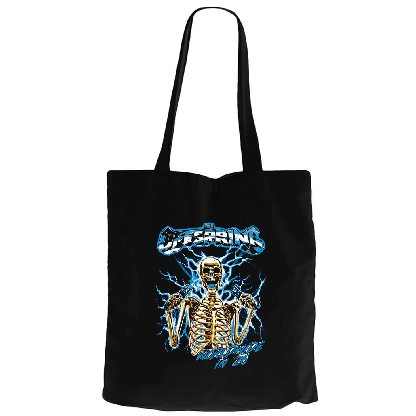 The Offspring Worldwide In '26 Skull Siyah Fermuarlı Bez Çanta Gabardin