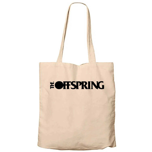 The Offspring Text Krem Fermuarlı Bez Çanta Gabardin