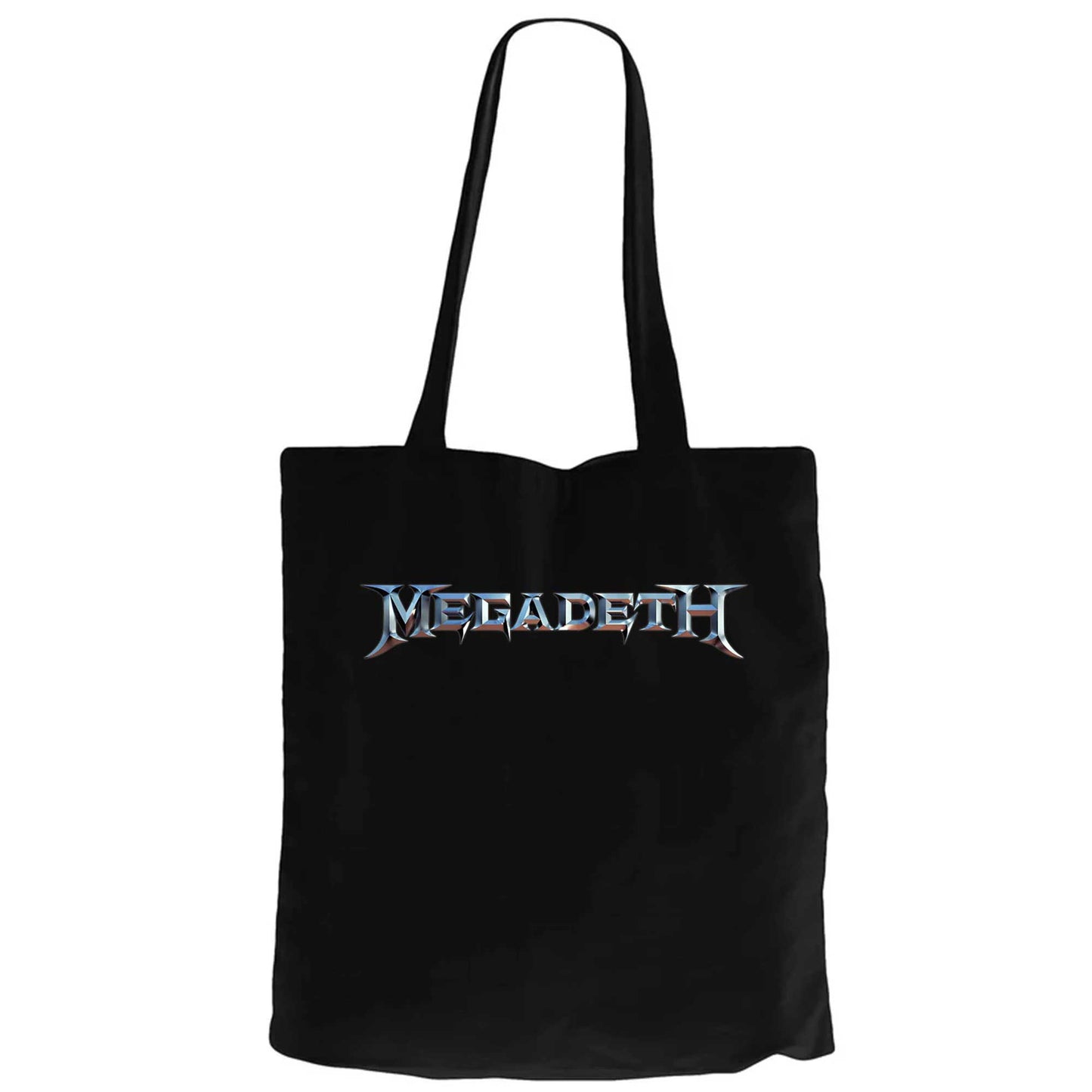 Megadeth Text Rainbow Siyah Fermuarlı Bez Çanta Gabardin