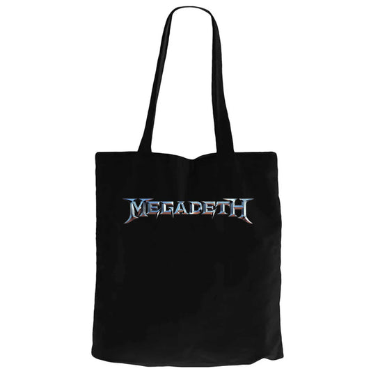 Megadeth Text Rainbow Siyah Fermuarlı Bez Çanta Gabardin