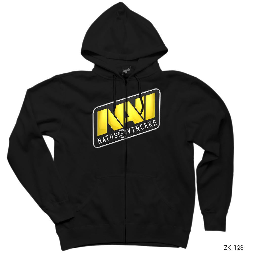 CSGO Natus Vincere NaVi Team Siyah Fermuarlı Kapşonlu Sweatshirt