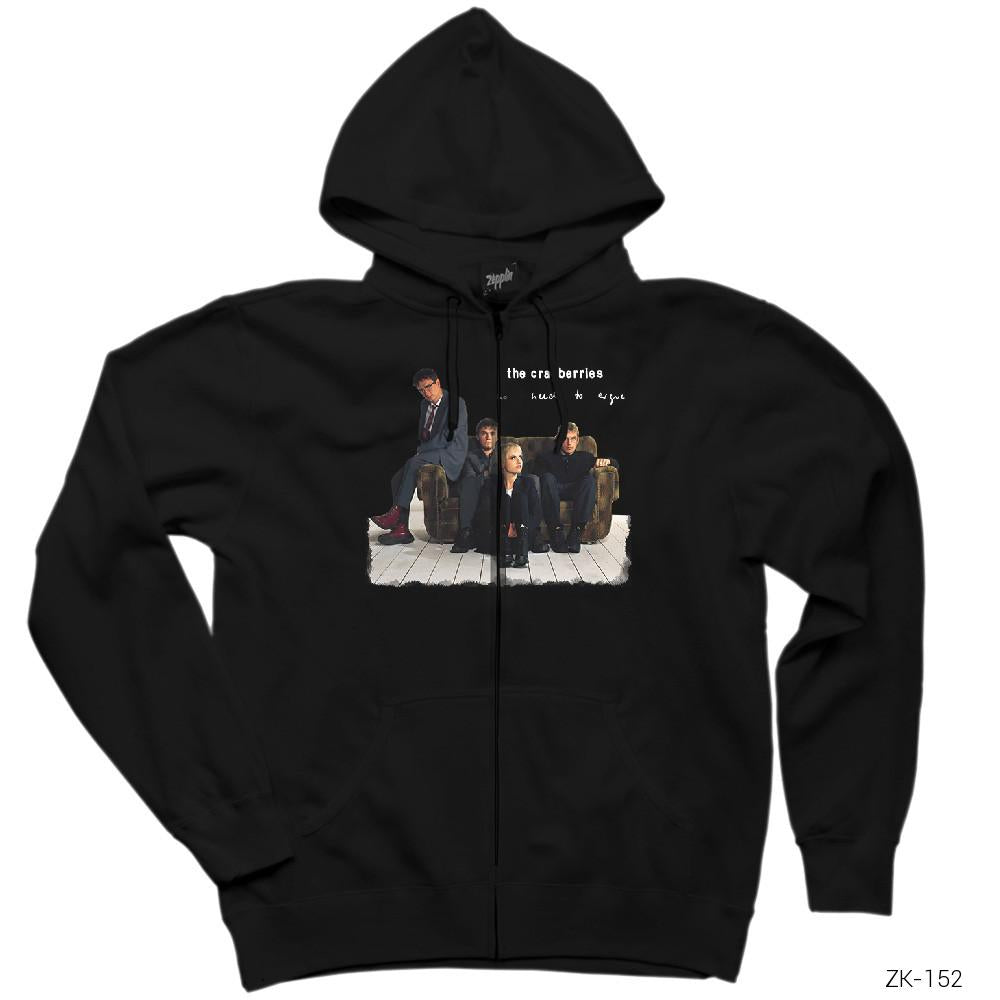 The Cranberries Group Siyah Fermuarlı Kapşonlu Sweatshirt