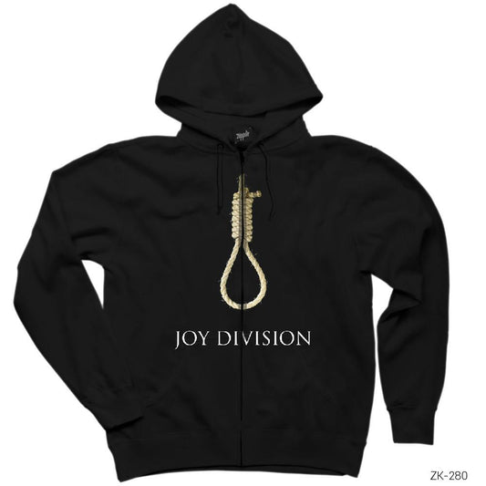 Joy Division Hang Siyah Fermuarlı Kapşonlu Sweatshirt