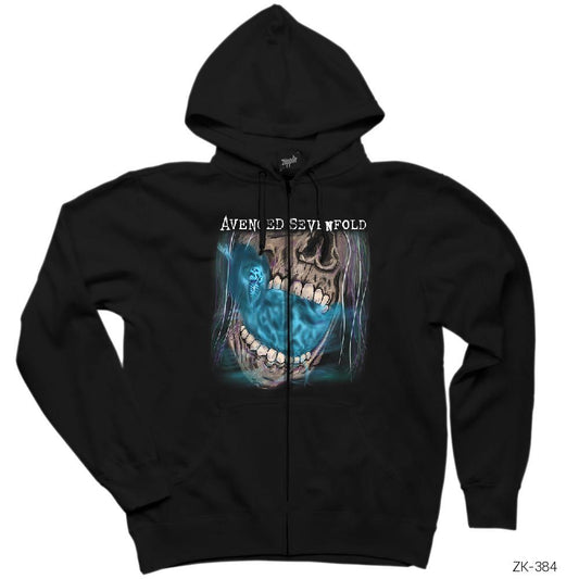 Avenged Sevenfold Cover Siyah Fermuarlı Kapşonlu Sweatshirt