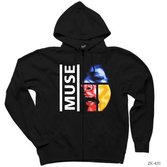 Muse 1998 Album Cover Siyah Fermuarlı Kapşonlu Sweatshirt