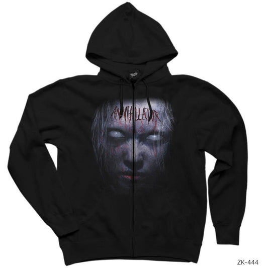 Annihilator Siyah Fermuarlı Kapşonlu Sweatshirt