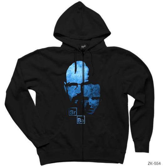 Breaking Bad Blue Sky Walt n Jesse Siyah Fermuarlı Kapşonlu Sweatshirt