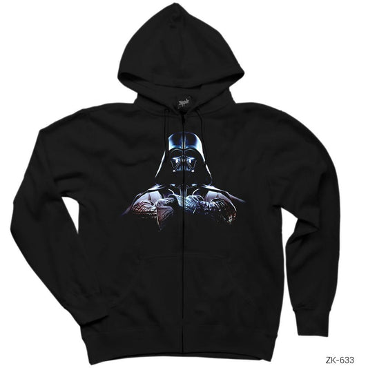 Star Wars Darth Vader Siyah Fermuarlı Kapşonlu Sweatshirt