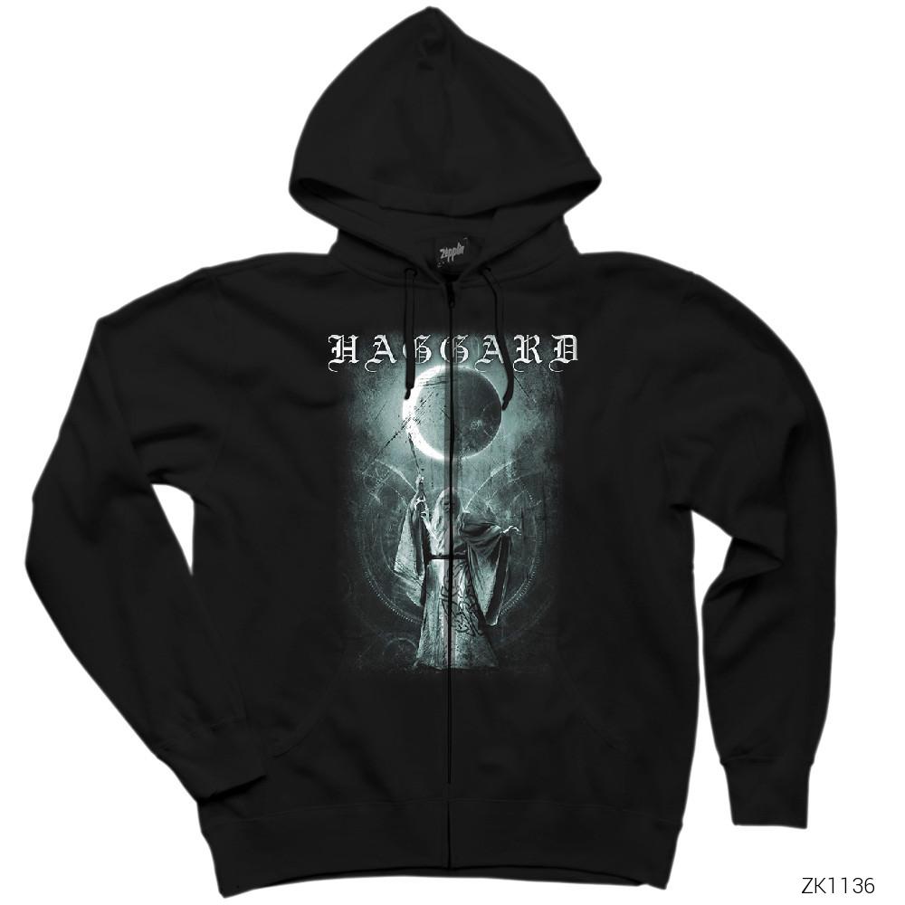 Haggard Magician Siyah Fermuarlı Kapşonlu Sweatshirt