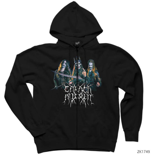 Carach Angren Lost Society Siyah Fermuarlı Kapşonlu Sweatshirt