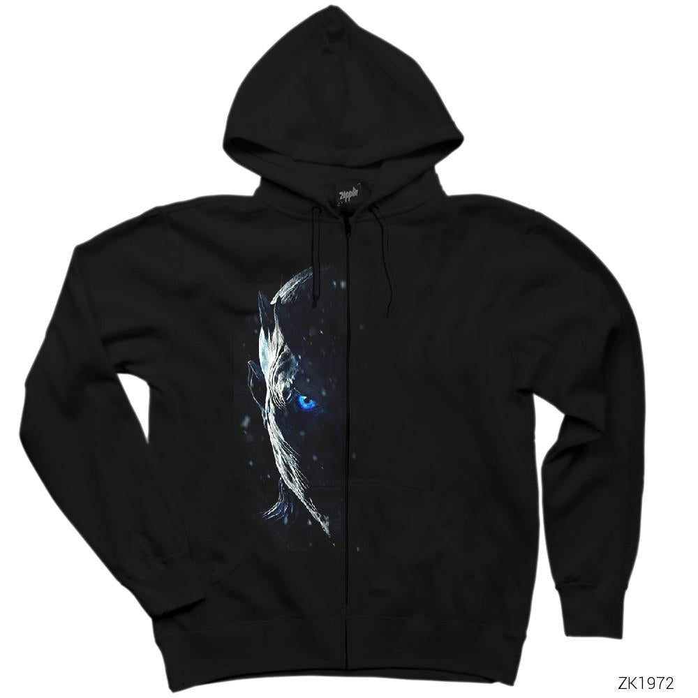 Game of Thrones Nights Watch 2 Siyah Fermuarlı Kapşonlu Sweatshirt
