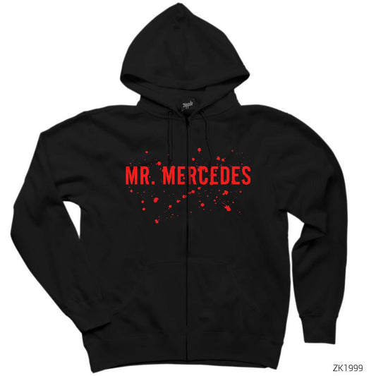 Mr. Mercedes Blood Siyah Fermuarlı Kapşonlu Sweatshirt