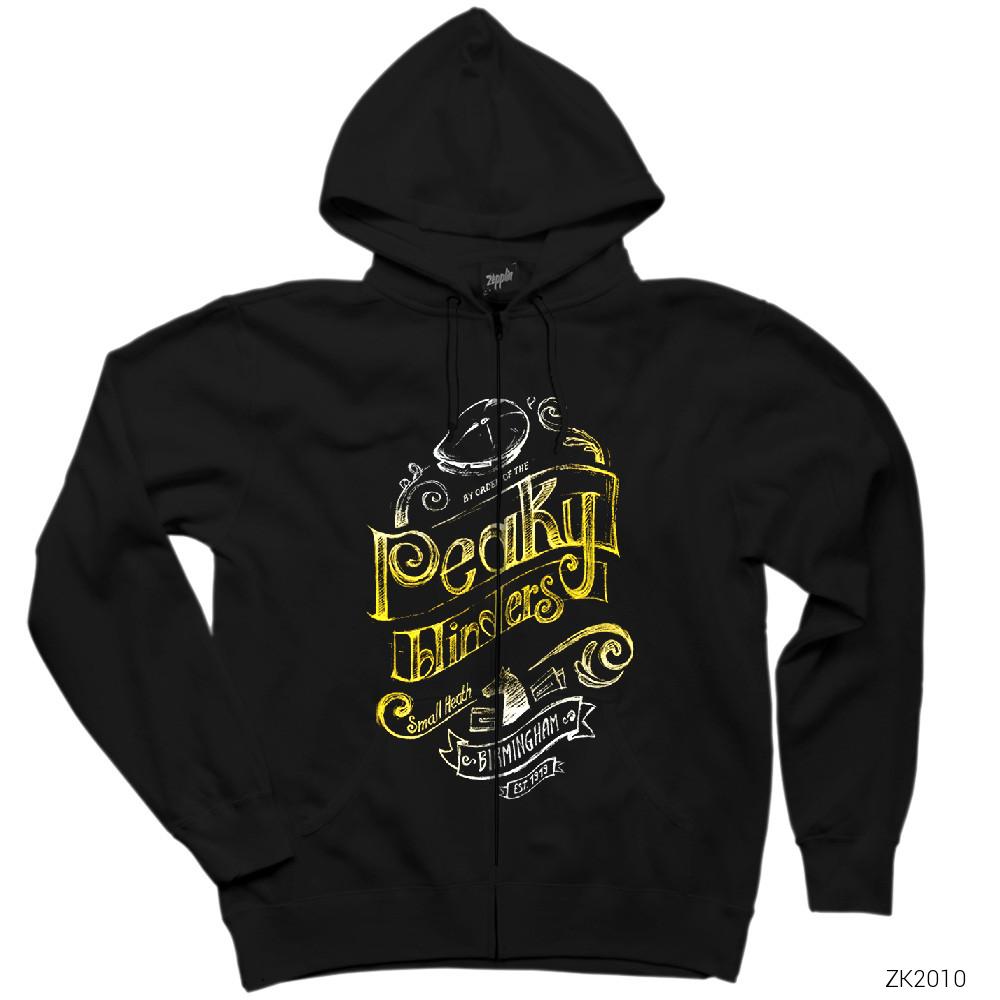 Peaky Blinders Vintage Siyah Fermuarlı Kapşonlu Sweatshirt