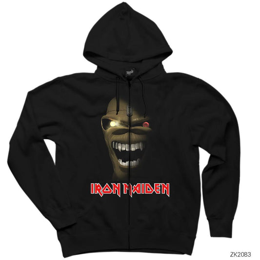 Iron Maiden Eddie Siyah Fermuarlı Kapşonlu Sweatshirt