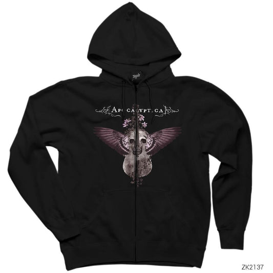 Apocalyptica Violin Siyah Fermuarlı Kapşonlu Sweatshirt