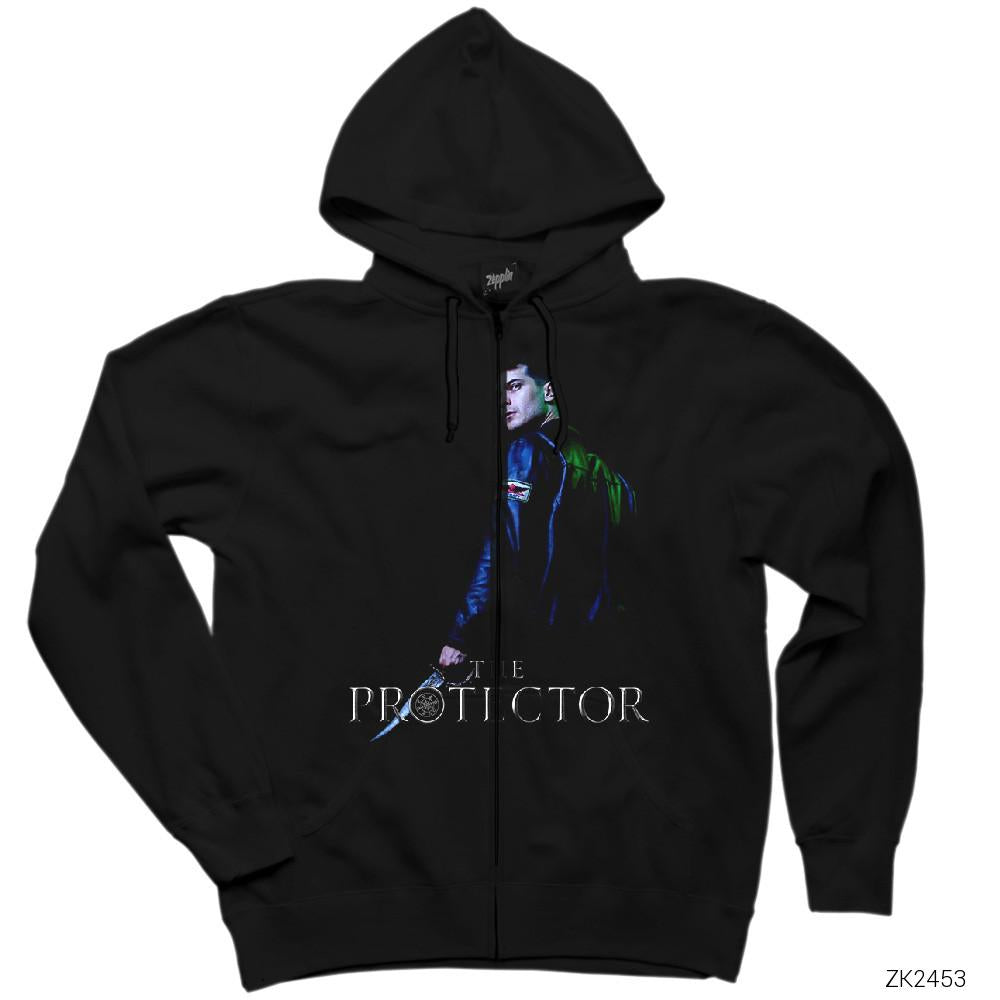 Hakan Muhafız Dagger Siyah Fermuarlı Kapşonlu Sweatshirt