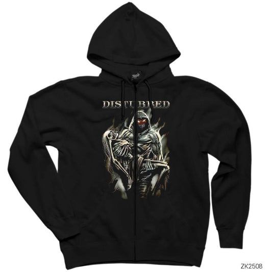 Disturbed Immortalized Siyah Fermuarlı Kapşonlu Sweatshirt