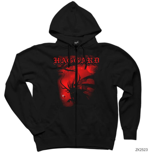 Haggard monster Siyah Fermuarlı Kapşonlu Sweatshirt