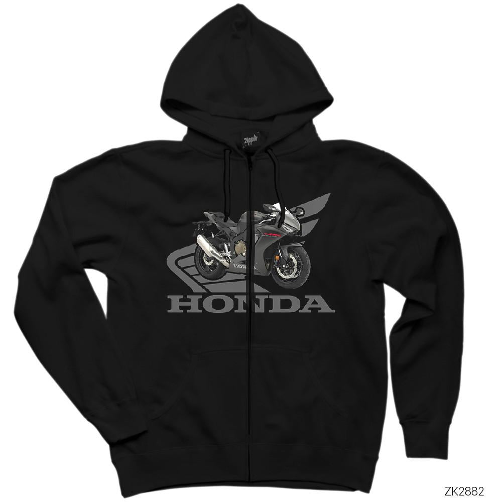 Honda CBR 1000RR Siyah Fermuarlı Kapşonlu Sweatshirt