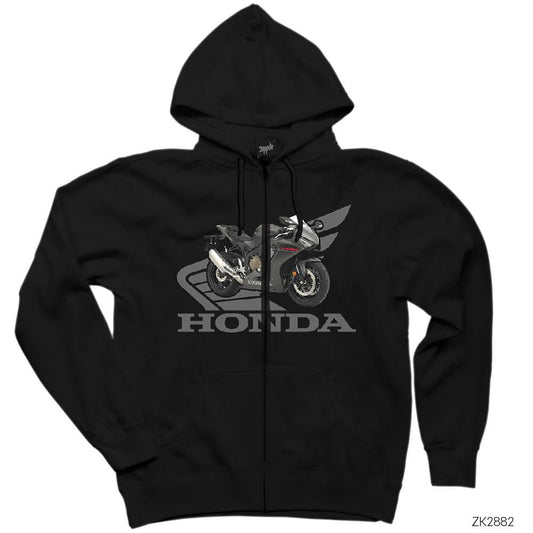 Honda CBR 1000RR Siyah Fermuarlı Kapşonlu Sweatshirt