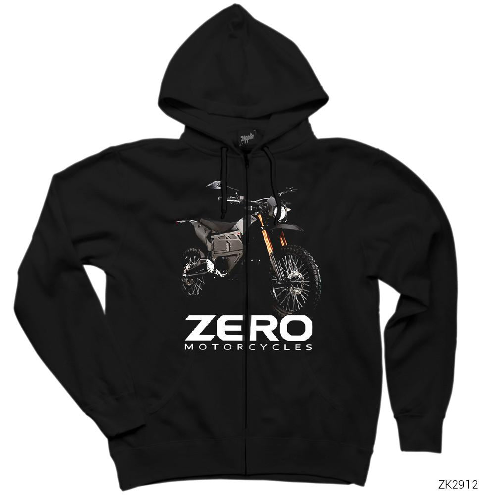 Zero FX Siyah Fermuarlı Kapşonlu Sweatshirt