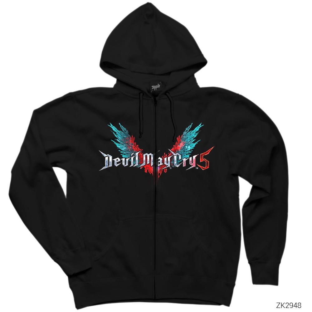 Devil May Cry 5 Siyah Fermuarlı Kapşonlu Sweatshirt