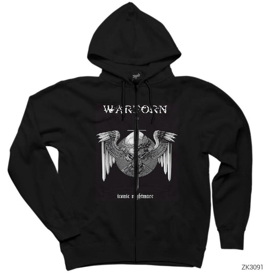 War Torn Iconic Nightmare Siyah Fermuarlı Kapşonlu Sweatshirt