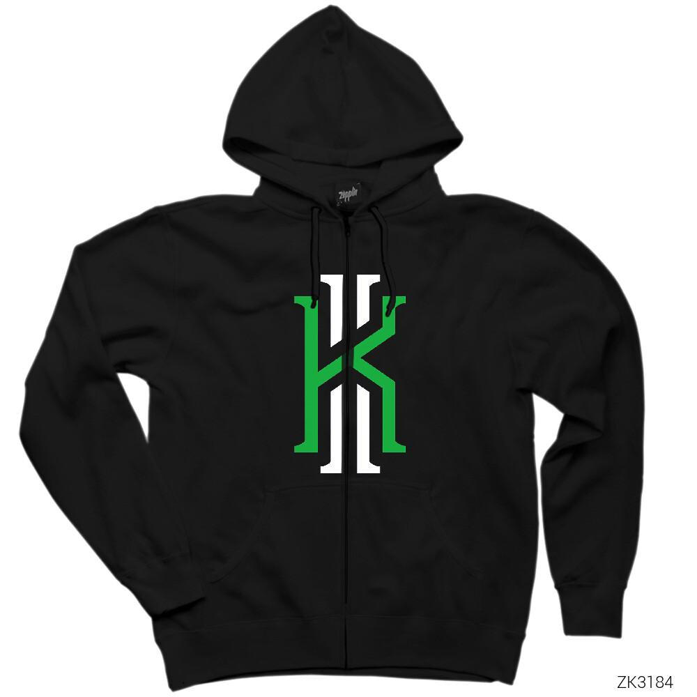Kyrie Siyah Fermuarlı Kapşonlu Sweatshirt