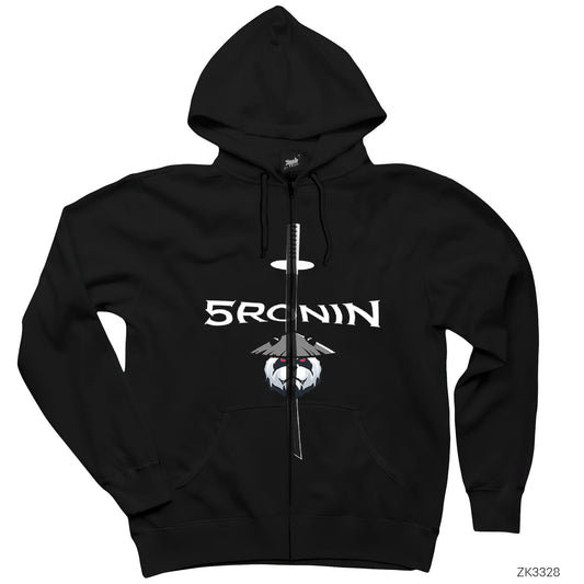 5Ronin Sword Siyah Fermuarlı Kapşonlu Sweatshirt