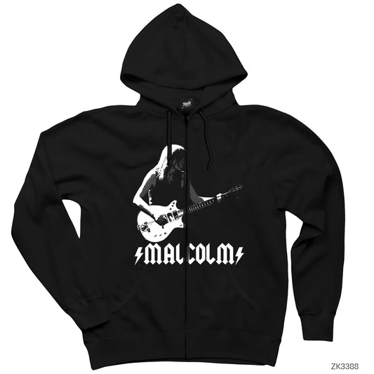 AC DC Malcolm Siyah Fermuarlı Kapşonlu Sweatshirt