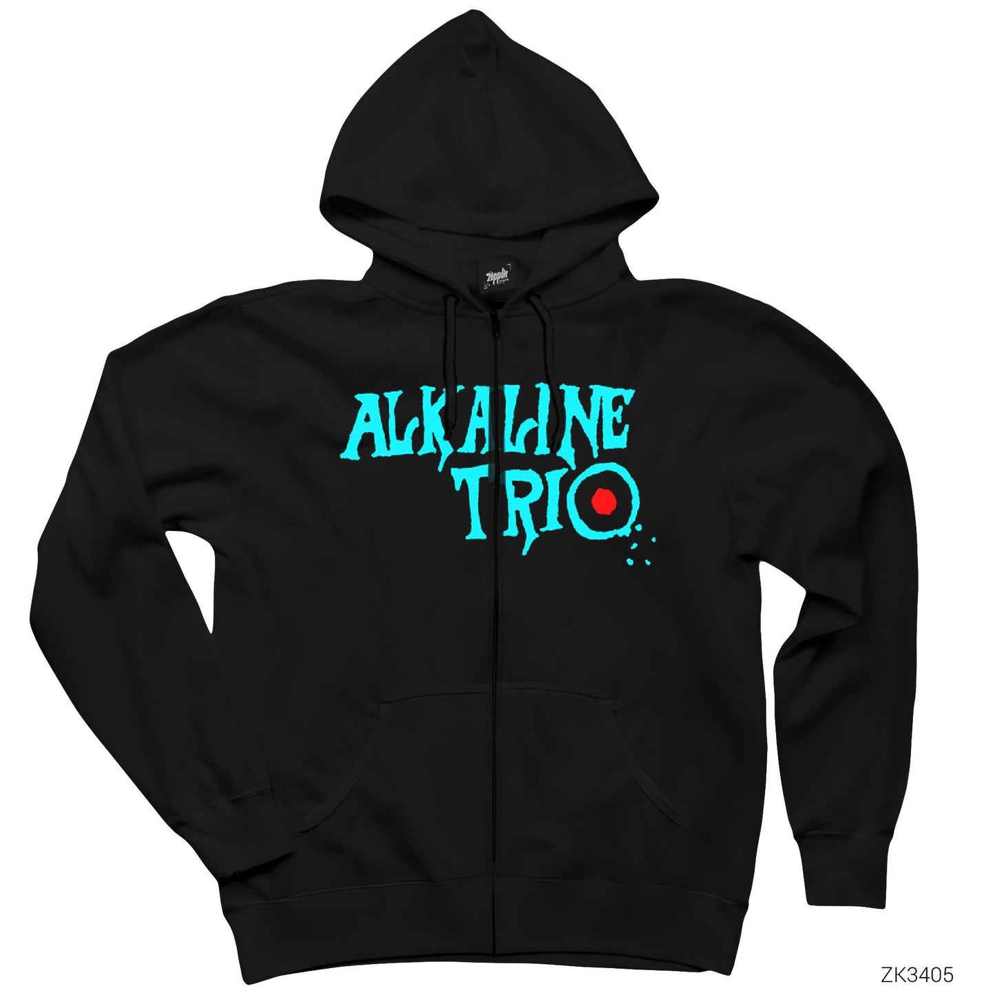 Alkaline Trio Siyah Fermuarlı Kapşonlu Sweatshirt