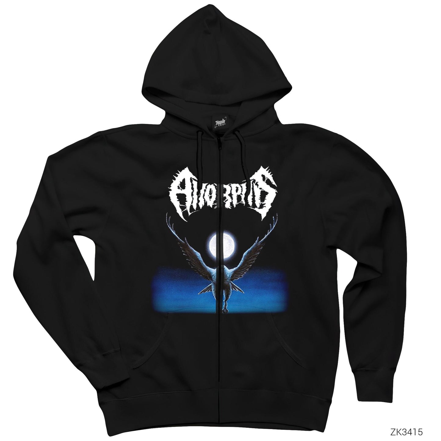 Amorphis Black Winter Siyah Fermuarlı Kapşonlu Sweatshirt