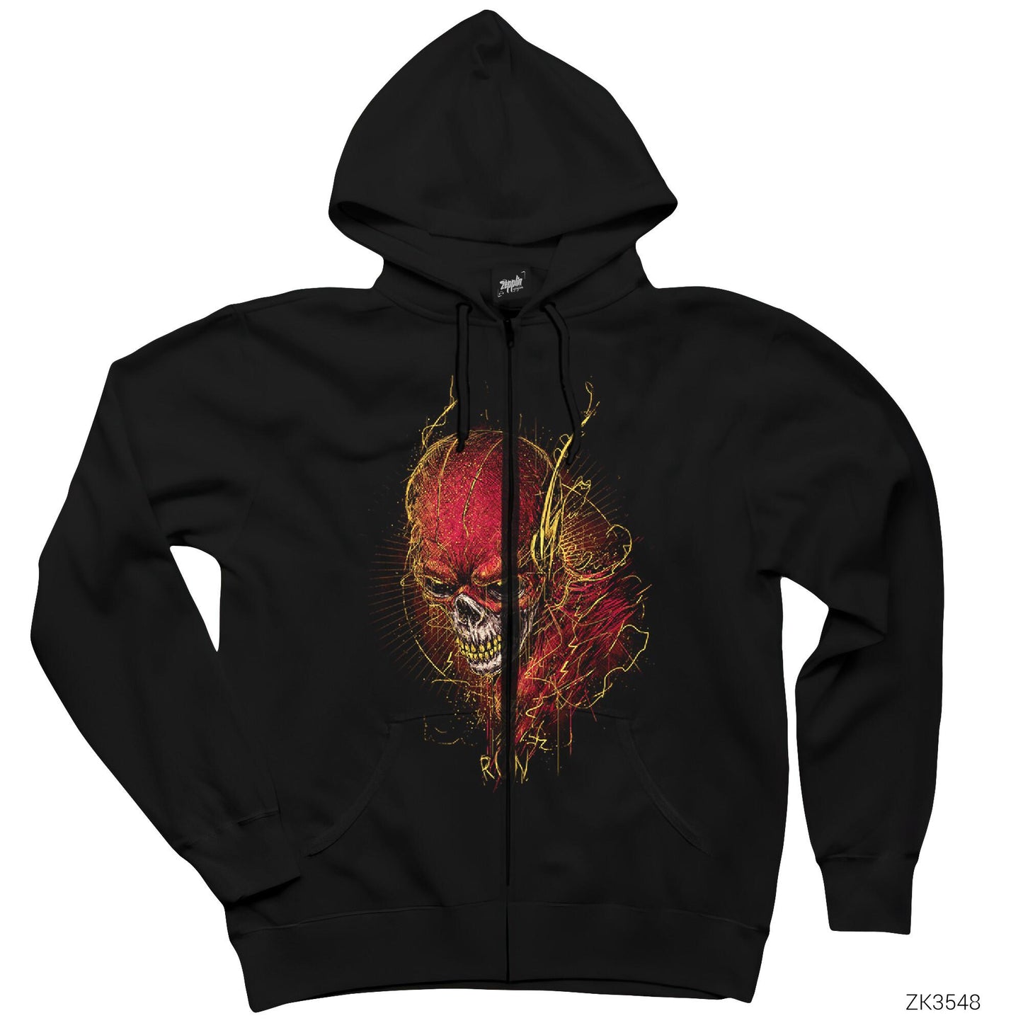 Flash Hunter Zolomon Siyah Fermuarlı Kapşonlu Sweatshirt