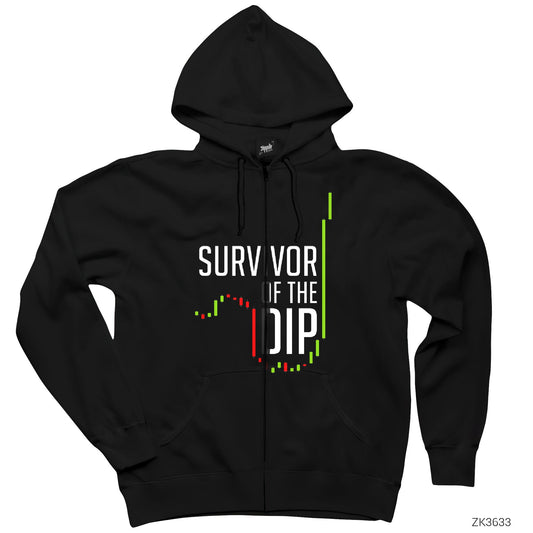 Kripto Para Survivor of Deep Siyah Fermuarlı Kapşonlu Sweatshirt