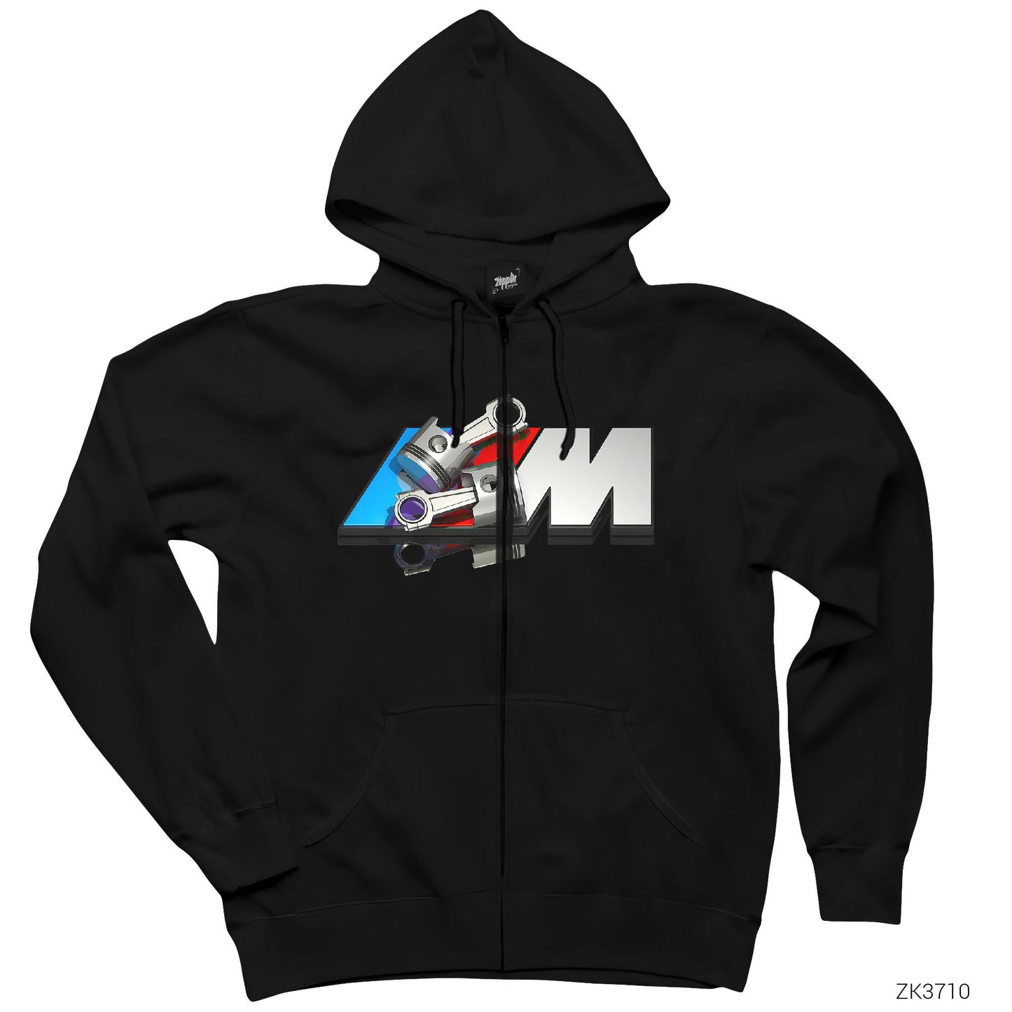 BMW M Power Siyah Fermuarlı Kapşonlu Sweatshirt