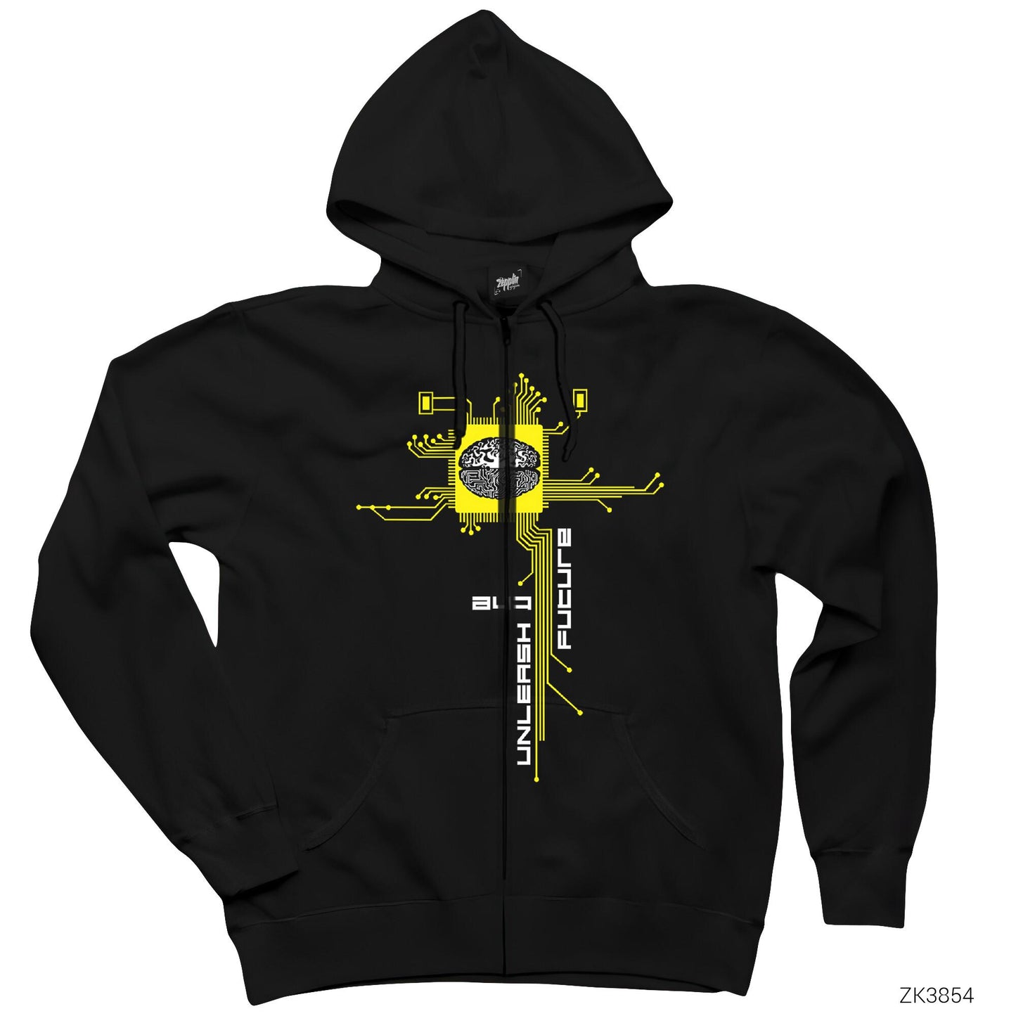 Unleash Siyah Fermuarlı Kapşonlu Sweatshirt